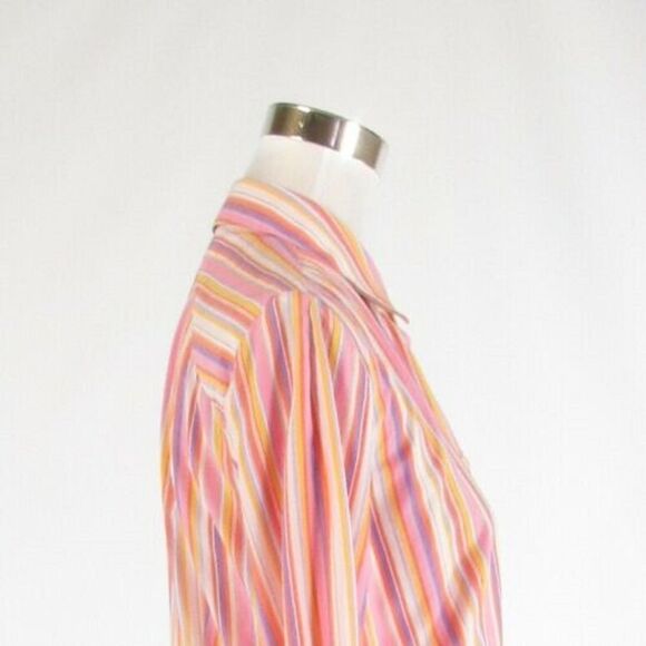 White PERRY ELLIS button down blouse 8 - Picture 6 of 8